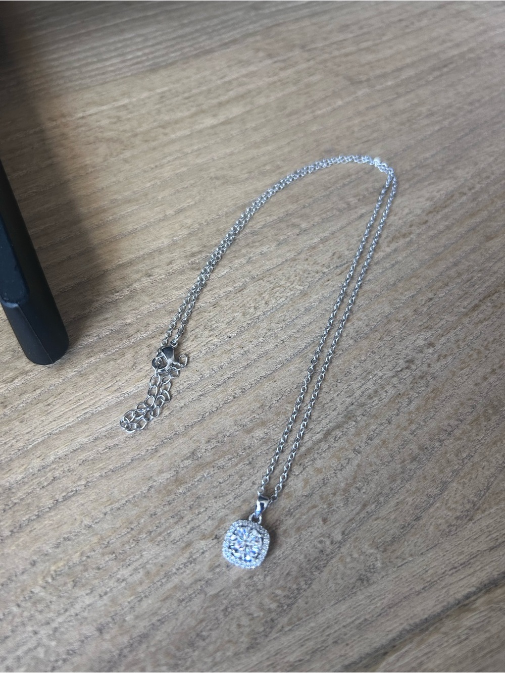 1ct. Sterling Silver GRA Moissanite Halo Pendant Necklace - Women Jewelry